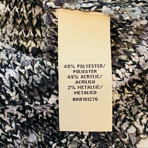 Eci Metallic Thread Collar 2-button Cardigan- M - Picture 6 of 8